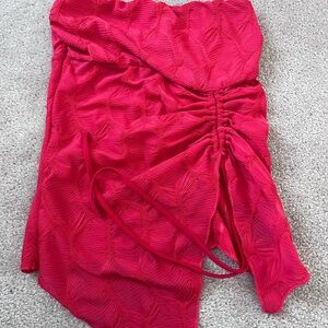 Urban Outfitters Red Ruched Shirt